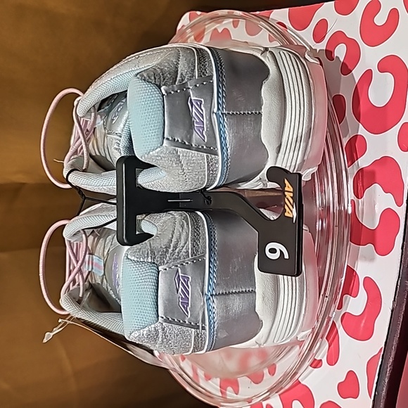 A New with tags girls AVIA ATHLETICS Shoes pink purple glitter slip on size 6 - Picture 5 of 9